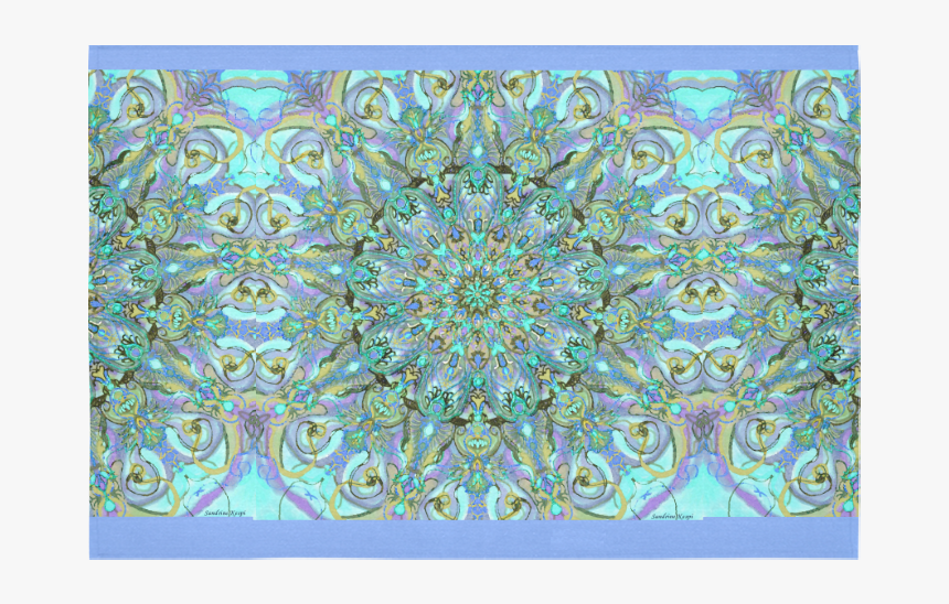 Blue Mandala Cotton Linen Wall Tapestry 60 X 40 - Motif, HD Png Download