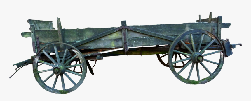 Wooden Hay Trailer - Horse Carriage Side View, HD Png Download