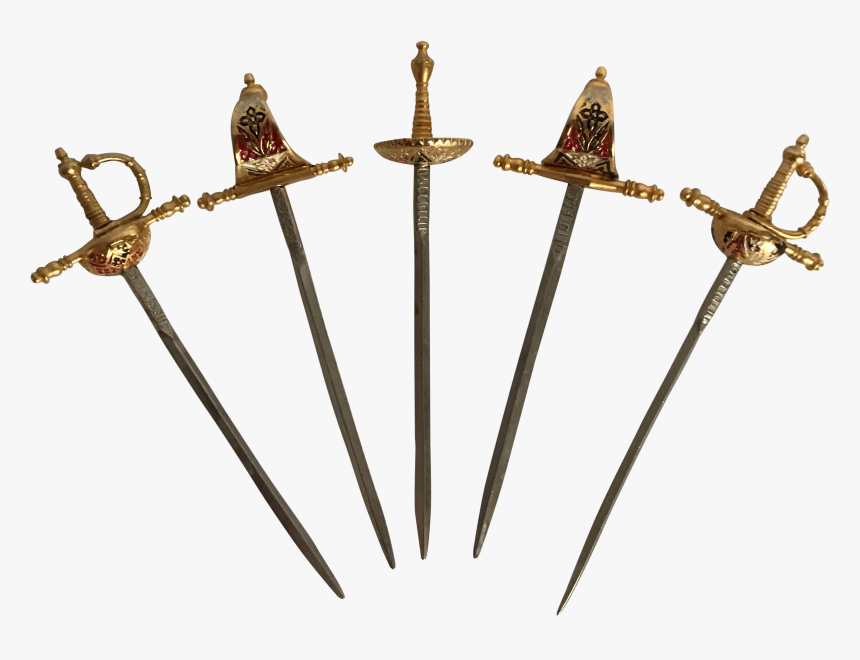 Vintage Metal Cocktail Swords - Épée, HD Png Download