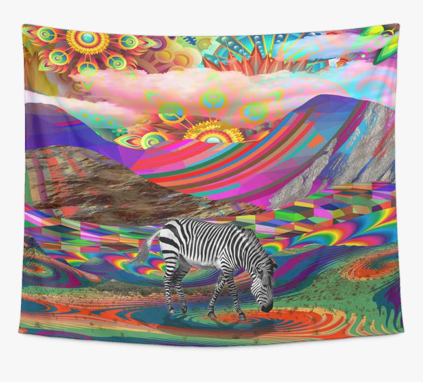 Rainbow Land Tapestry - Zebra, HD Png Download