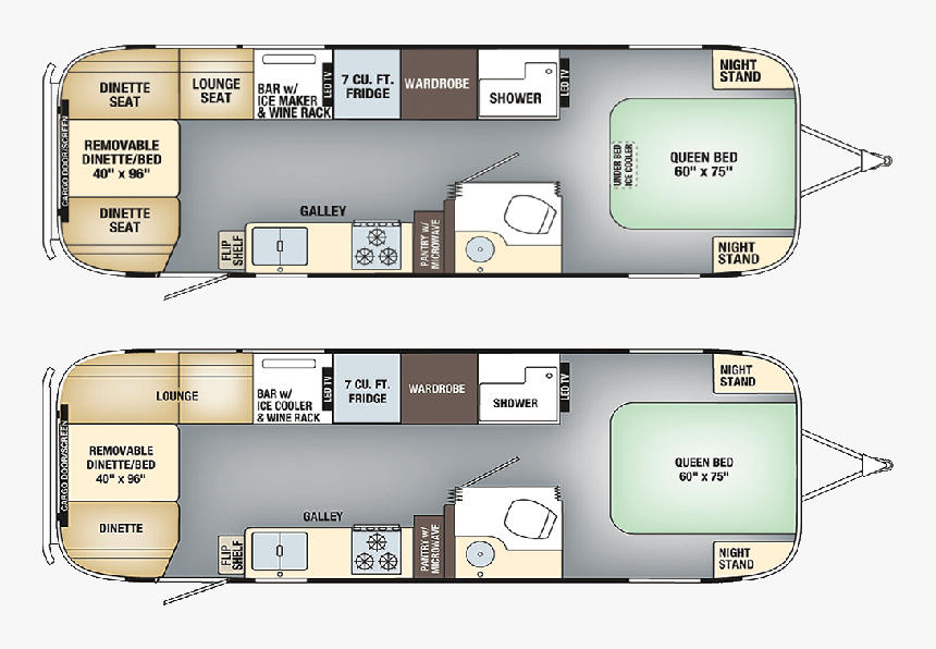 Airstream Tommy Bahama® Floorplan - Tommy Bahama Airstream Floorplan, HD Png Download