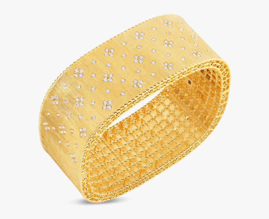 Roberto Coin Satin Finish Wide Bangle With Fleur De - Coin Purse, HD Png Download