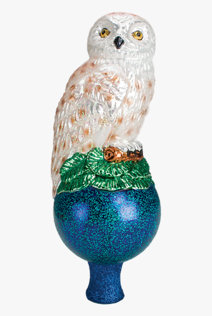 Old World Christmas White Snowy Owl Glass Tree Topper - Snowy Owl, HD Png Download