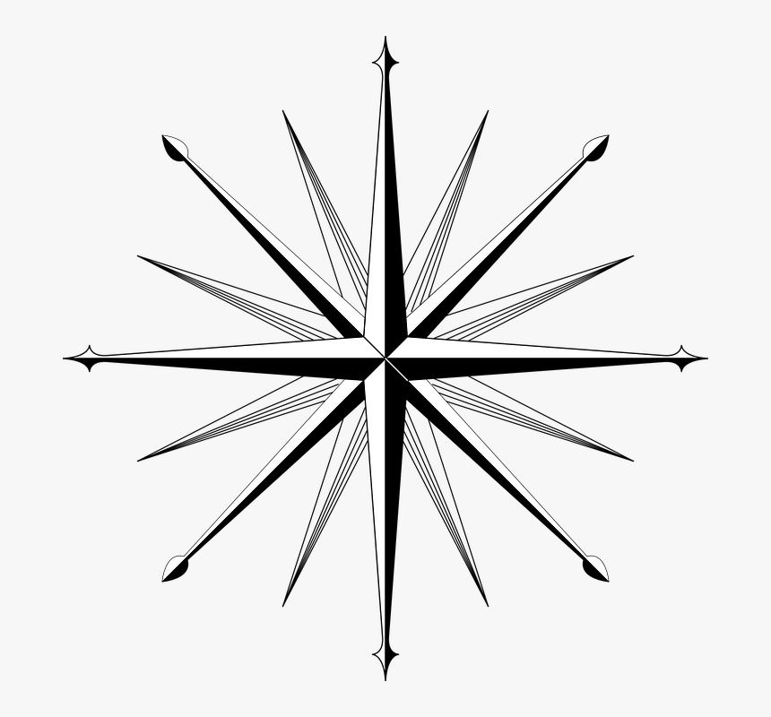 Rosa De Los Vientos, Brújula, Dirección, Geografía - Blank 16 Point Compass Rose, HD Png Download