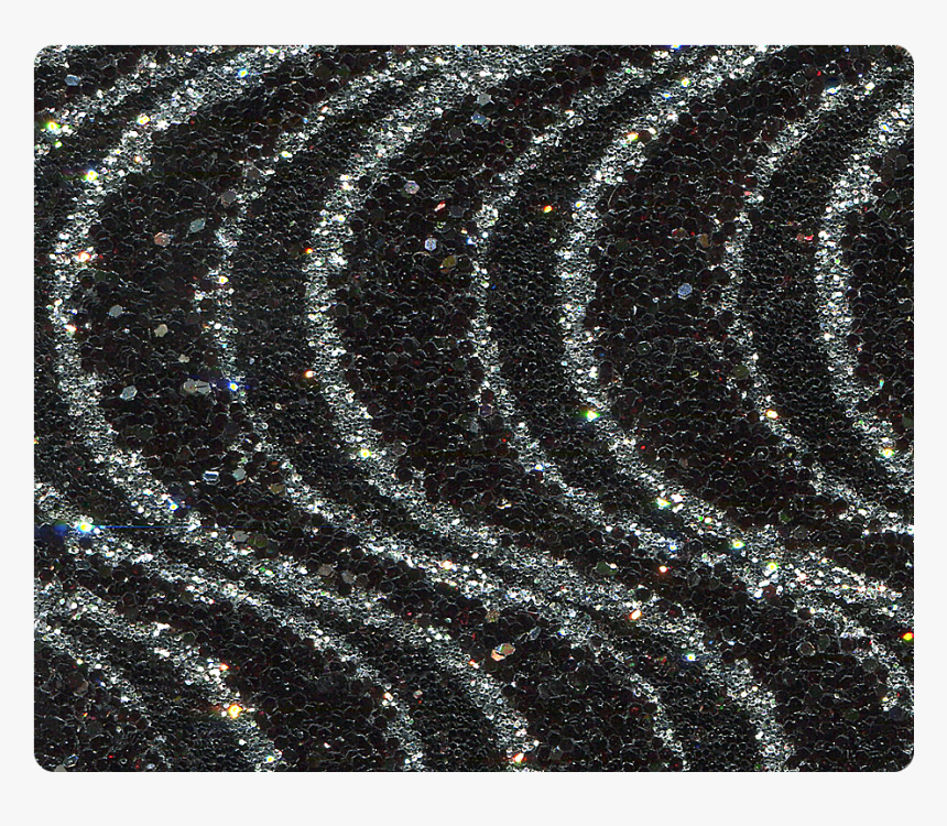213 Black Silver Wave Glitter - Motif, HD Png Download