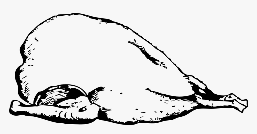 Pollo, Asado, La Pierna, Ave, Las Aves De Corral - Clipart Poultry Black White, HD Png Download