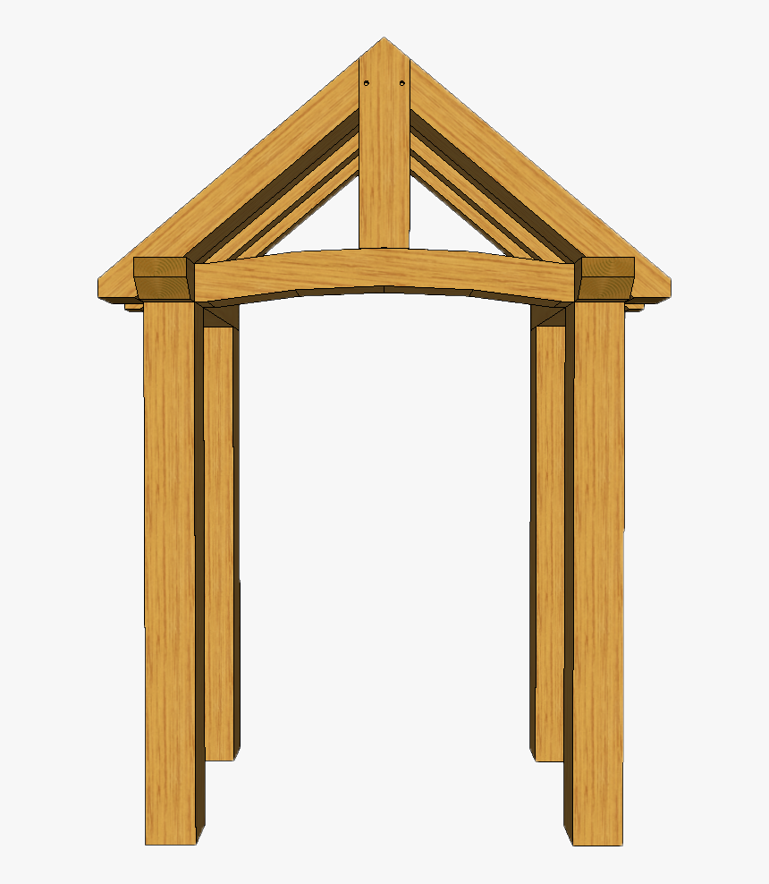 4 Post Porch King Post Truss 3d Front, HD Png Download