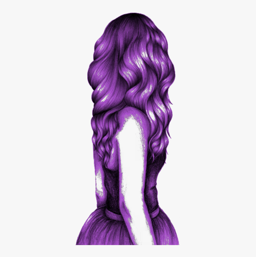 Gir Drawing Long Hair Transparent Png Clipart Free - Lace Wig, Png Download