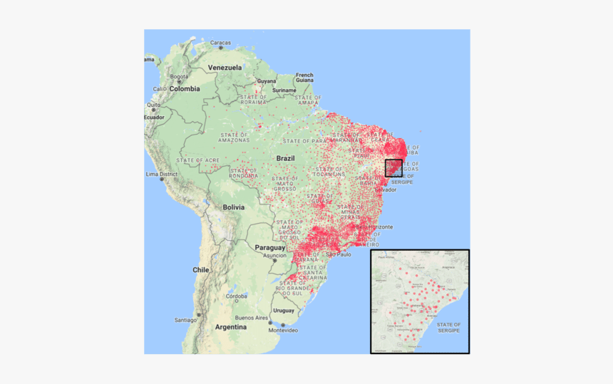Aedes Aegypti Brazil Map, HD Png Download