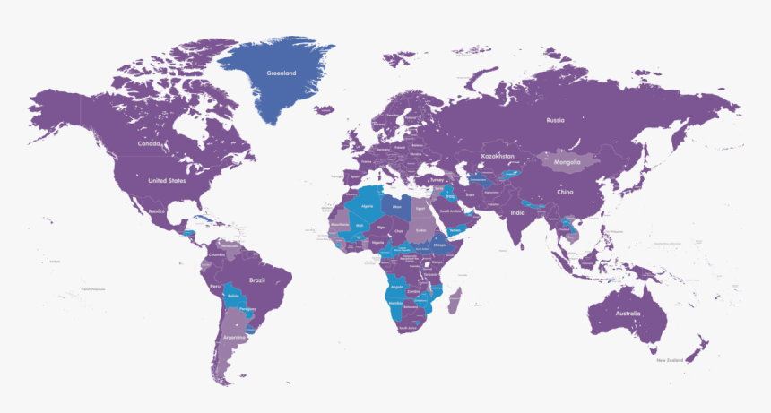 Flat World Map Transparent, HD Png Download