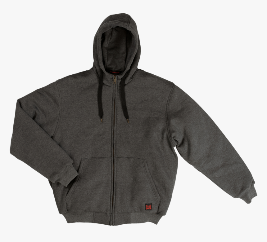 Tough Duck Mens Insulated Hoodie Charcoal Front View - Hoodie, HD Png Download