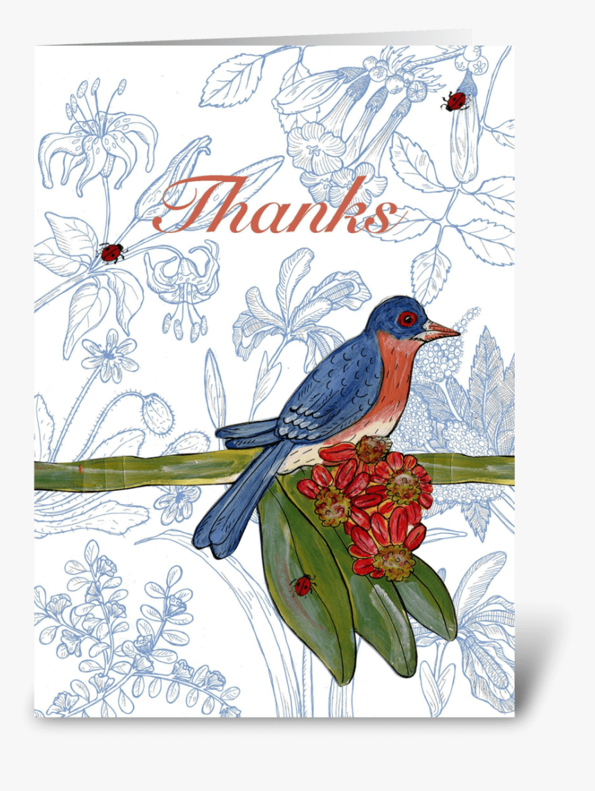 Bluebird Thank You Greeting Card - Eastern Bluebird, HD Png Download