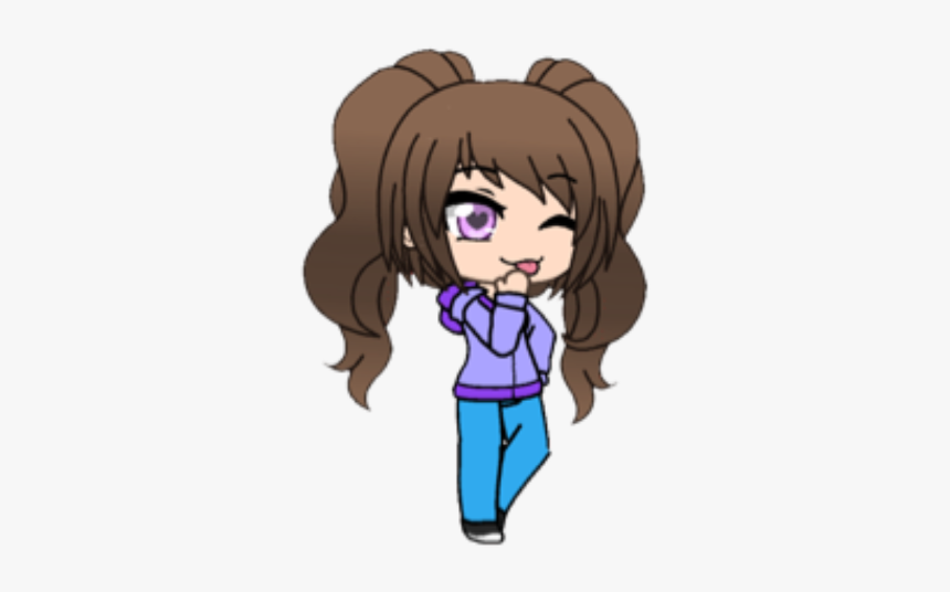Elenor Gacha Purple Blue Brown Freetoedit - Cartoon, HD Png Download
