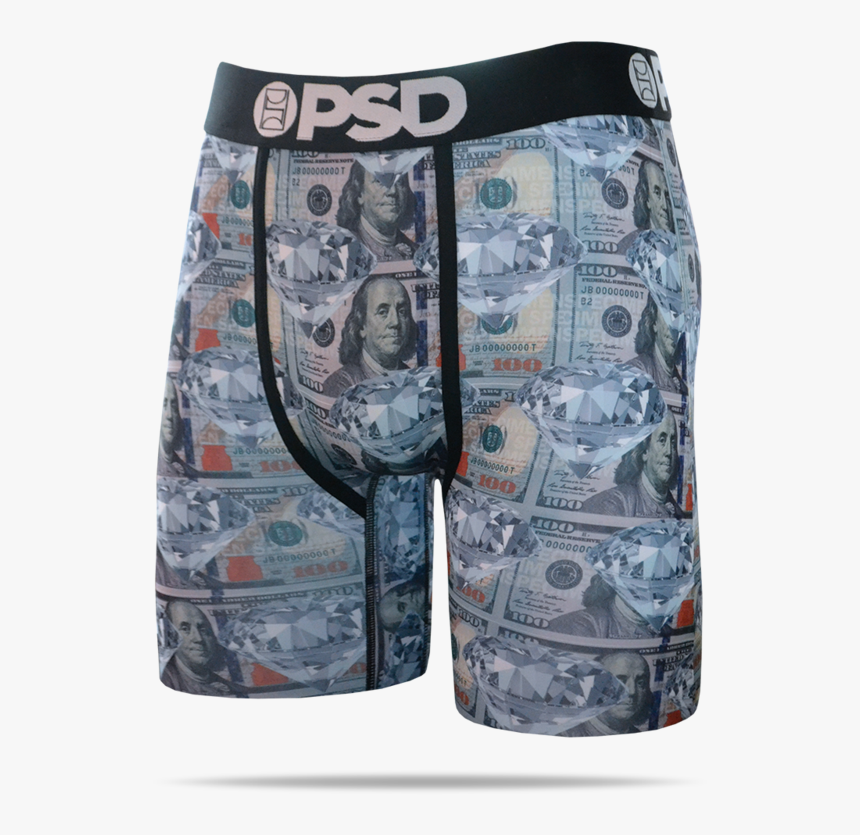 Psd Underwear Men S Money Diamond Boxer Brief - Board Short, HD Png Download