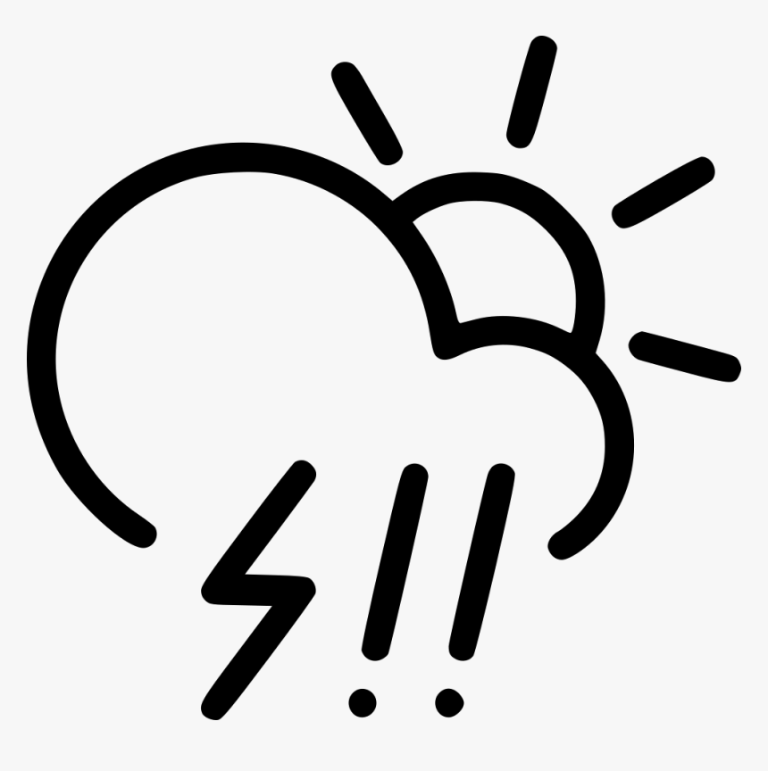 Day Hail Storm Cloud Lightning Rain Sun - Sun And Wind Icon, HD Png Download