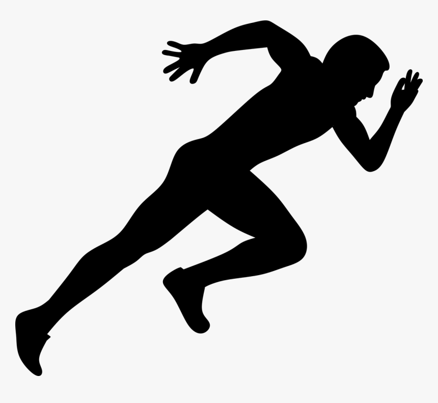Sprinter, Marathon, Sports, Silhouette, Running - Sprinter Silhouette Png, Transparent Png