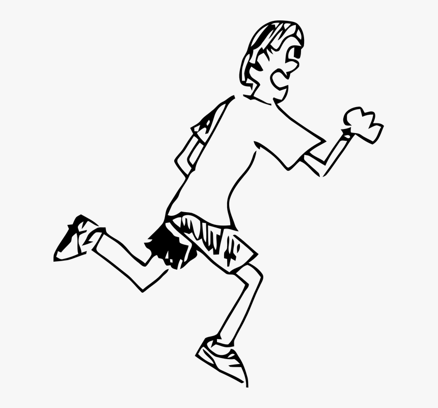 Jogger, Runner, Running, Jogging, Sports, Man, Person - Run Png Black And White, Transparent Png