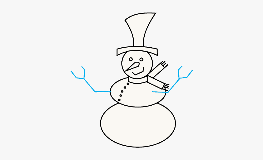 How To Draw Snowman - Cartoon, HD Png Download