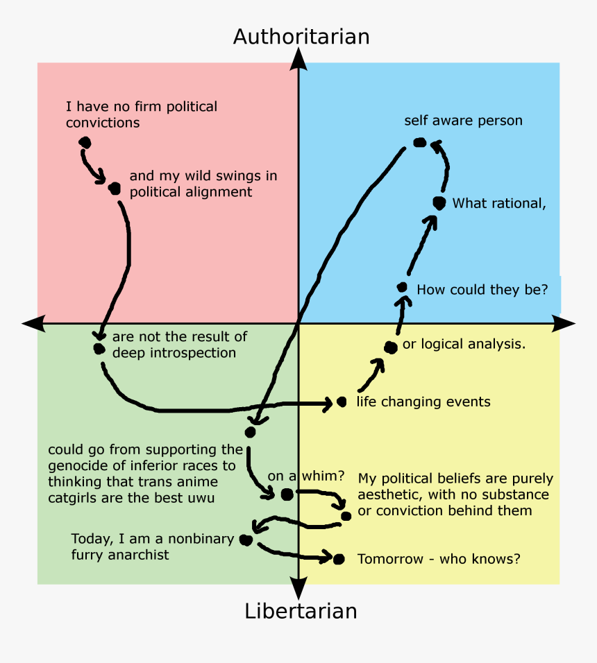 Authoritarian I Have No Firm Political Self Aware Person - Bands Political Compass, HD Png Download