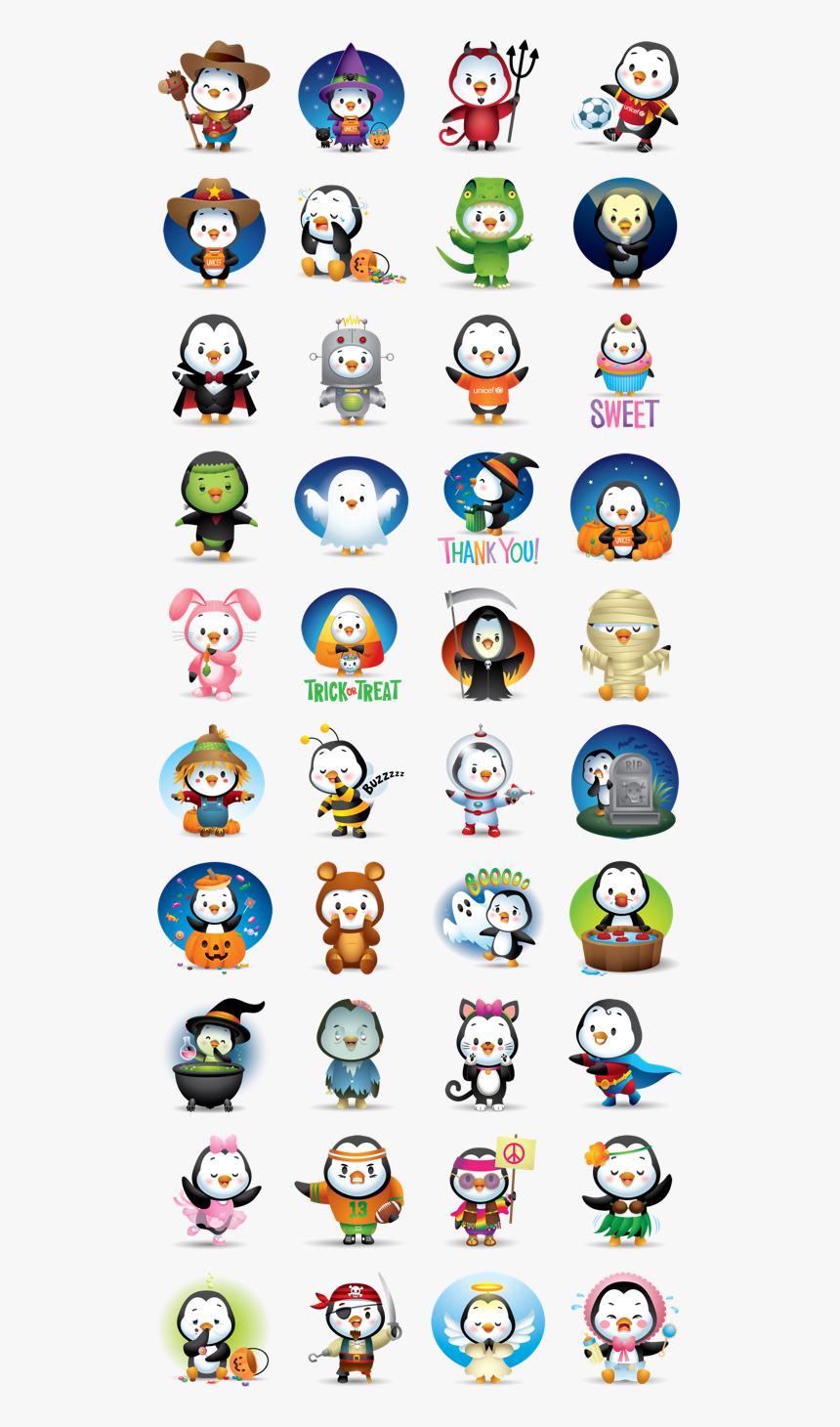Waddles Halloween Facebook Stickers, HD Png Download