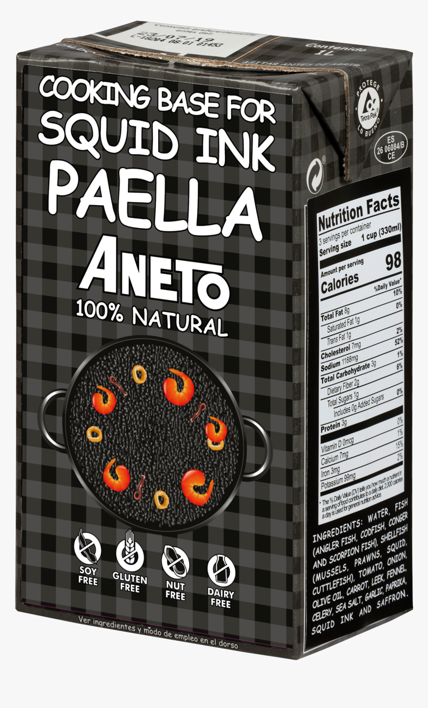 100% Natural Cooking Base For Squid Ink Paella Aneto - Orange Drink, HD Png Download