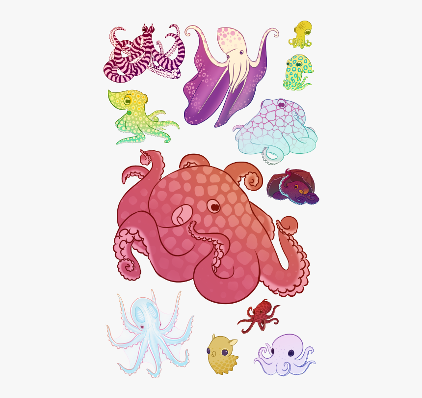 Cephalopod Arts Tumblr A - Octopus Kawaii, HD Png Download