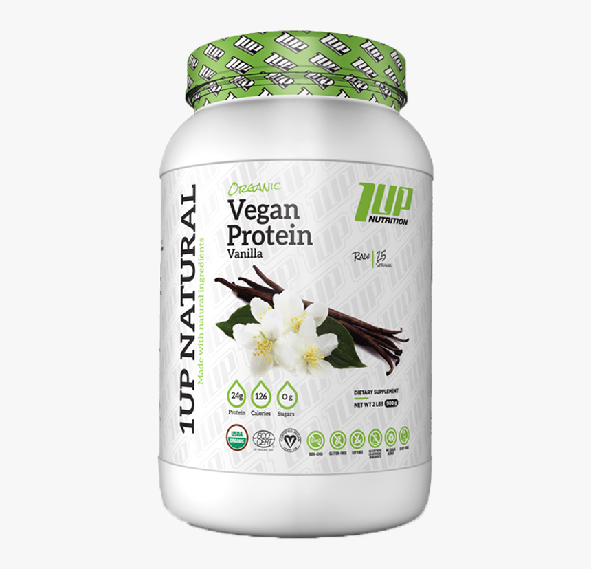 1up Nutrition Vegan Vanilla Protein Powder - Protein, HD Png Download