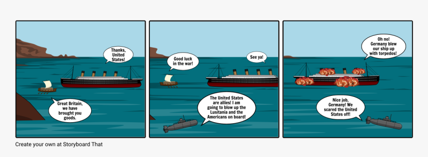 Sinking Of The Lusitania Cartoon, HD Png Download