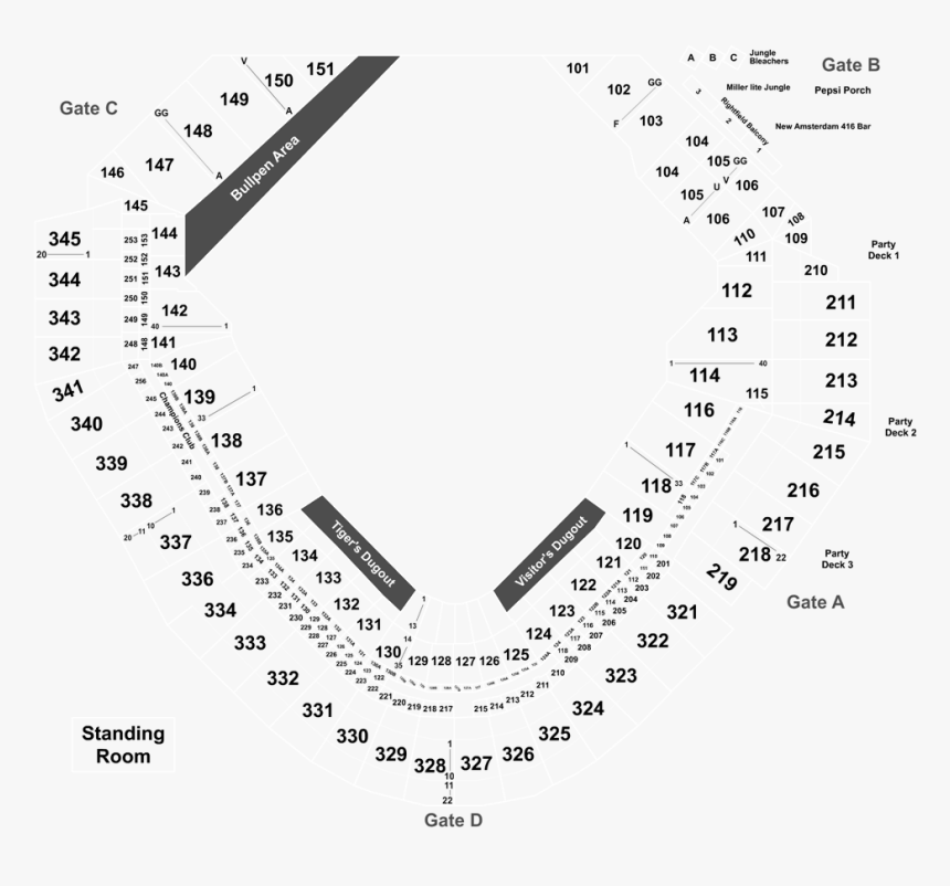 Section 218 At Comerica Park, HD Png Download