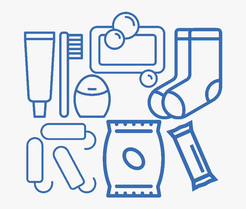 Icons Of Hygiene Supplies, Socks, And Snacks - Icon, HD Png Download