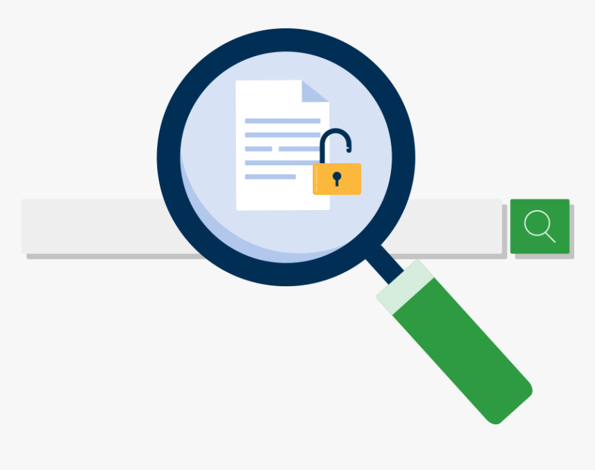 Magnifying Glass Over A Search Box And Open Access - Circle, HD Png Download