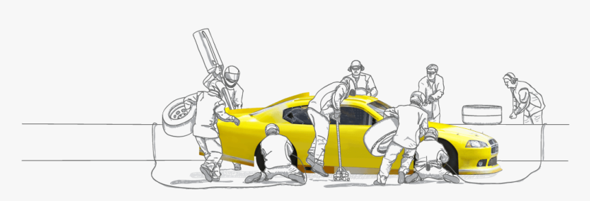 Pit Crew To Demonstrate Teamwork On Estate And Succession - Sketch, HD Png Download