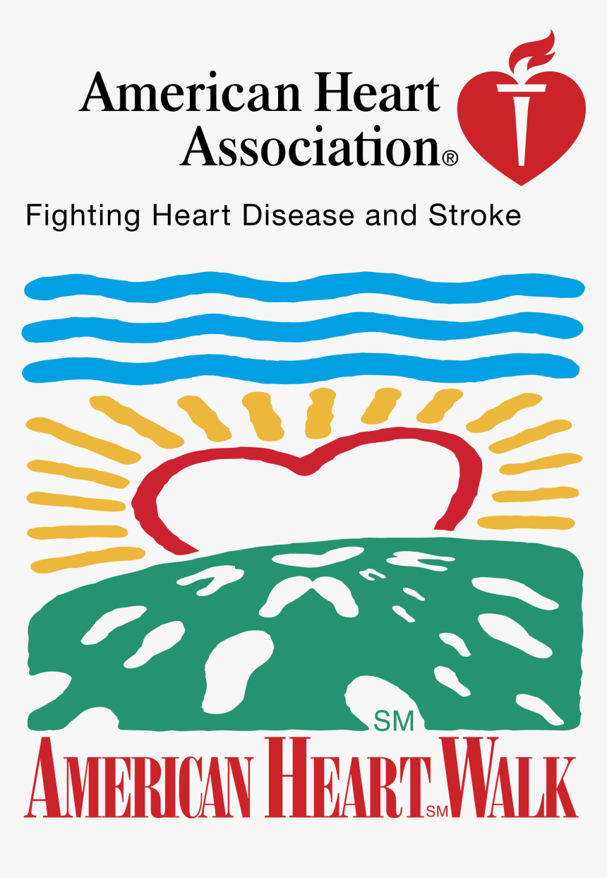 American Heart Walk Logo Png Transparent - American Heart Association Logo Black, Png Download