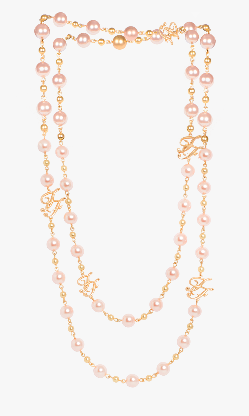 Pink Pearl Necklace & Bracelet With Faux Pearls - Necklace, HD Png Download