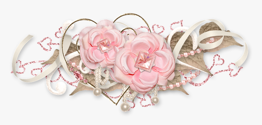 Rose, Pink, Cluster, Decor, Ornament, Tape, Tenderness - Portable Network Graphics, HD Png Download