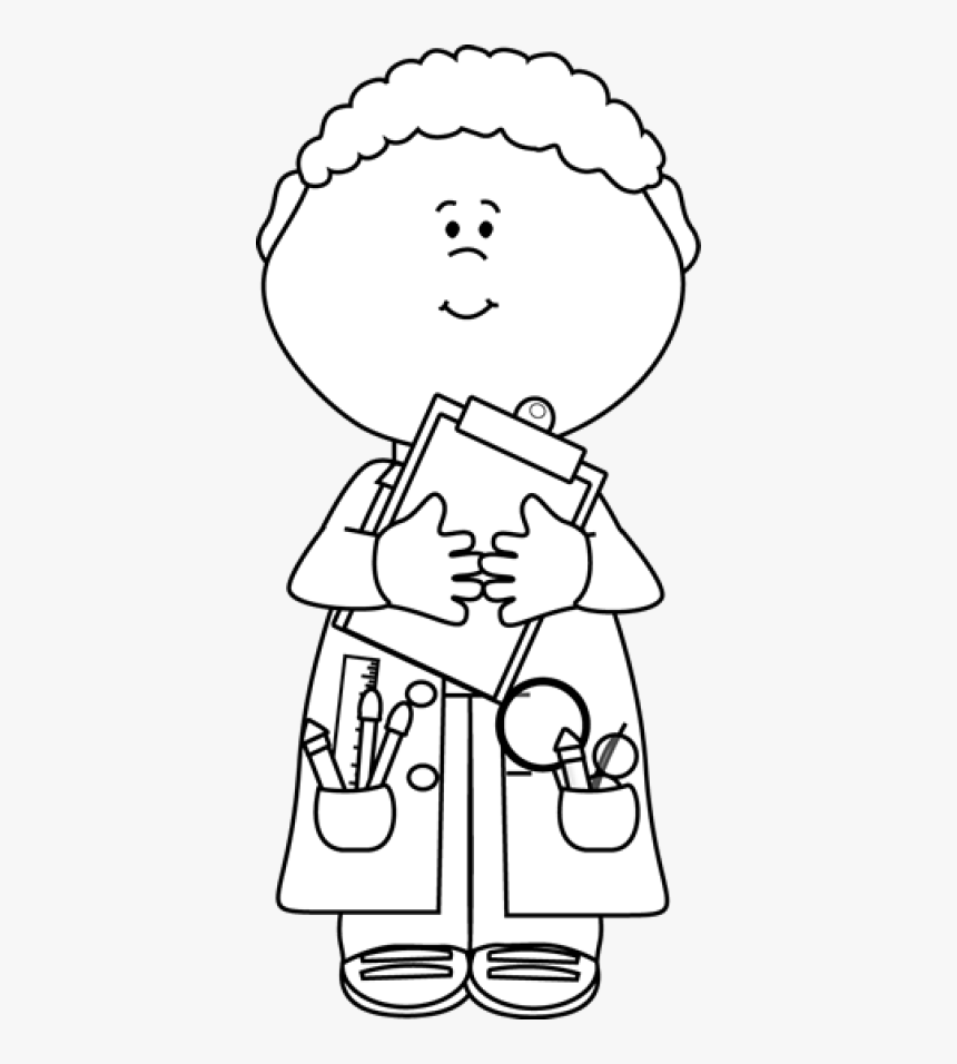 Scientist Clipart Black And White, HD Png Download