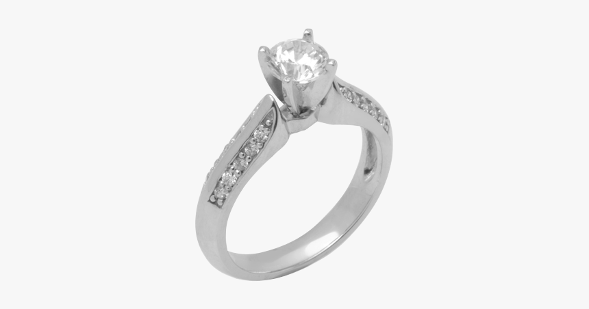 14k White Gold Diamond Ring D2036 - Engagement Ring, HD Png Download