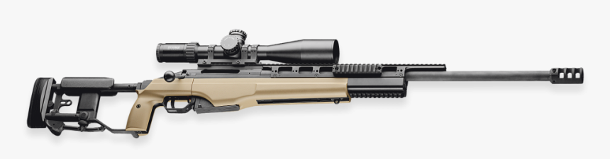 Trg42 Bolt Action Sniper Rifle Shown With Rifle Scope, - Sako Trg42 Folding Stock, HD Png Download