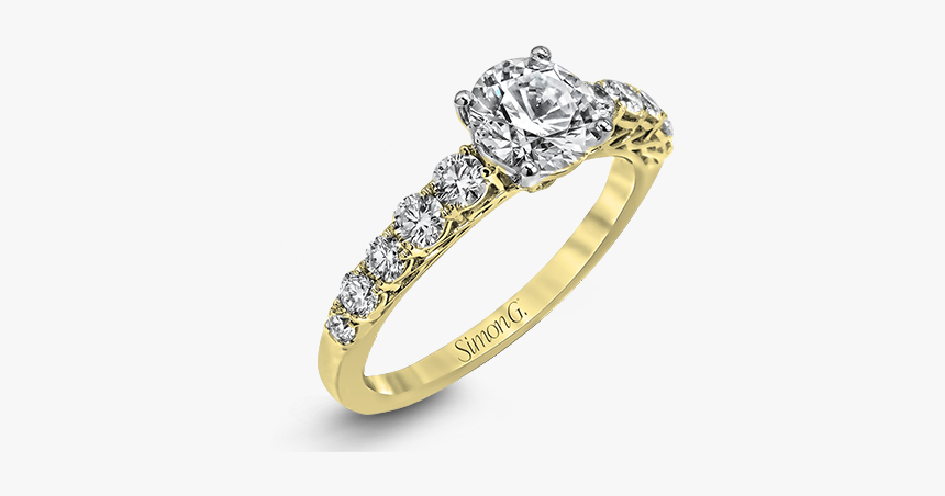 18k Yellow Gold Engagement Ring - Engagement Ring, HD Png Download