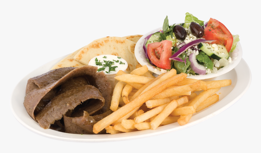 Gyro Plate With Fries, HD Png Download