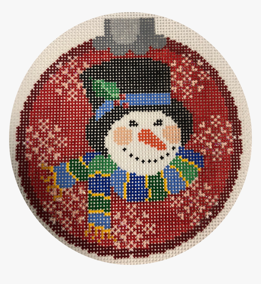 Snowman Red With Snowflakes - Cross-stitch, HD Png Download