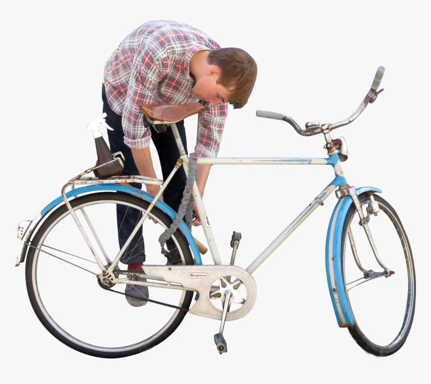 Transparent Bicycle Png - Person With Bike Png, Png Download