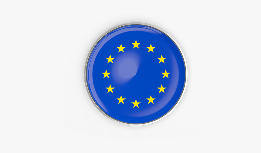 Round Button With Metal Frame - Circle, HD Png Download