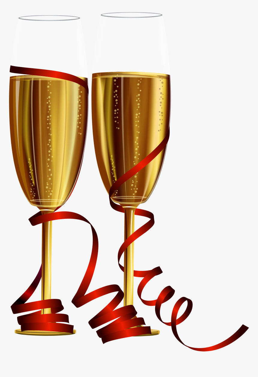New Year Glasses Png - Transparent Transparent Background Champagne Glasses, Png Download