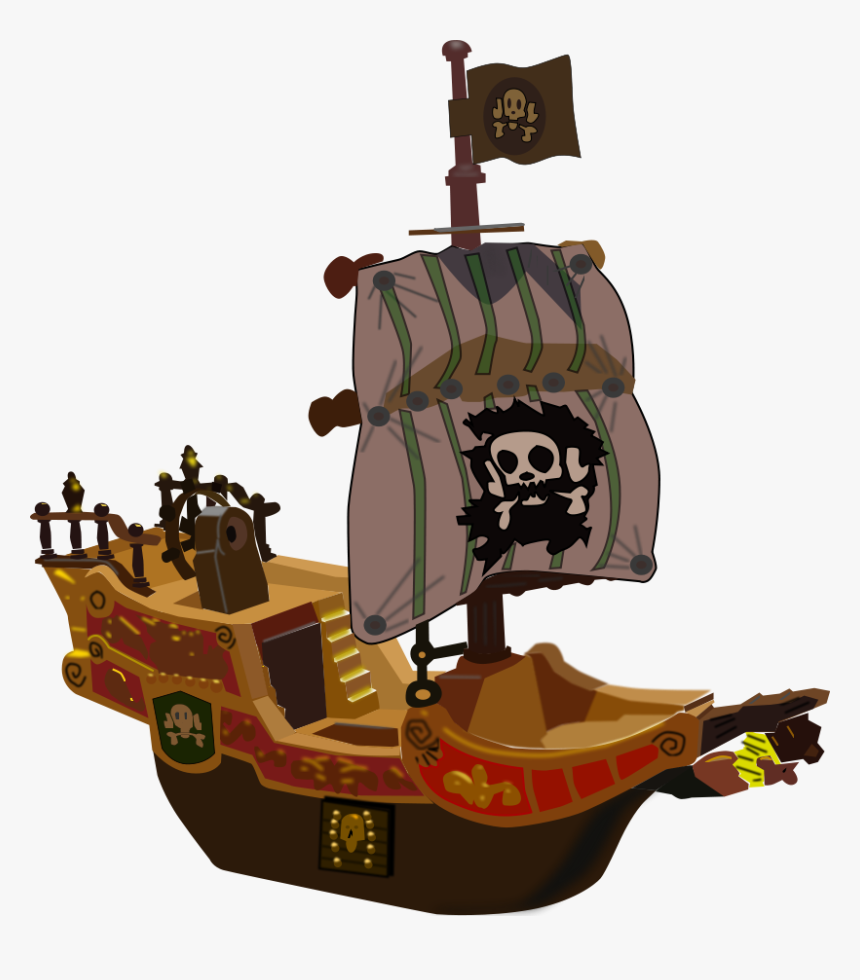 Pirate Ship Svg Clip Arts Cartoon Captain Hook Ship, HD Png Download