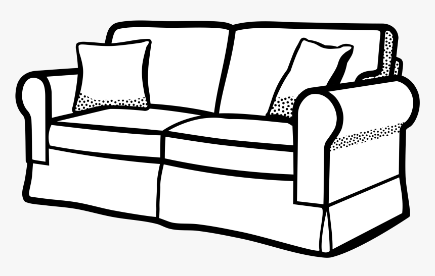 Couch, Furniture, Sofa, Interior, Seat - Living Room For Coloring, HD Png Download