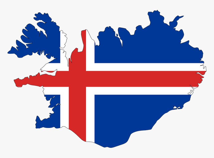 Iceland Flag Map, HD Png Download