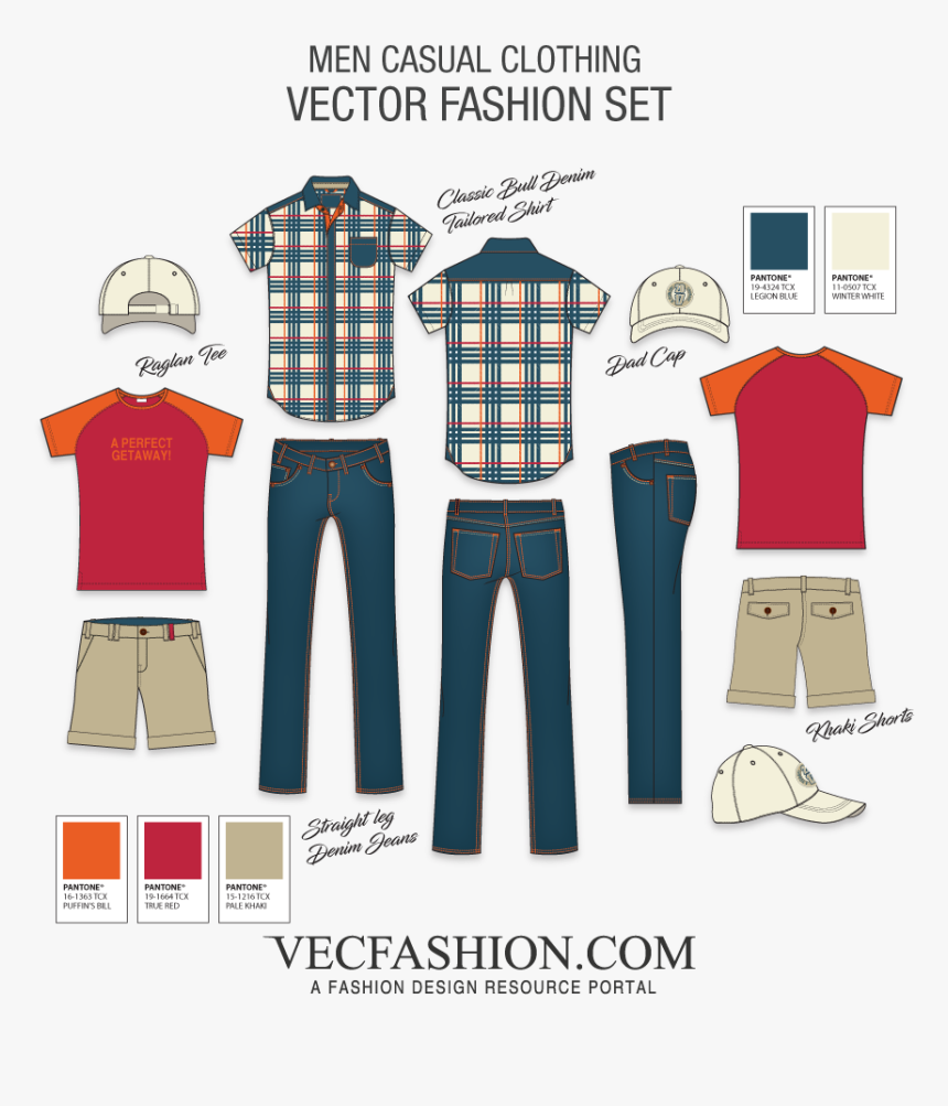 Men Casual Clothing Fashion Set - Casual Shirts Png Clipart Mens Stylish Clothes Png, Transparent Png