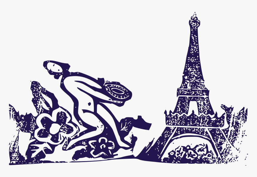 Lady And Eiffel Tower Clip Arts - Eiffel Tower, HD Png Download