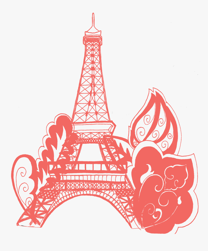 Eiffel Tower Coloring Page, HD Png Download